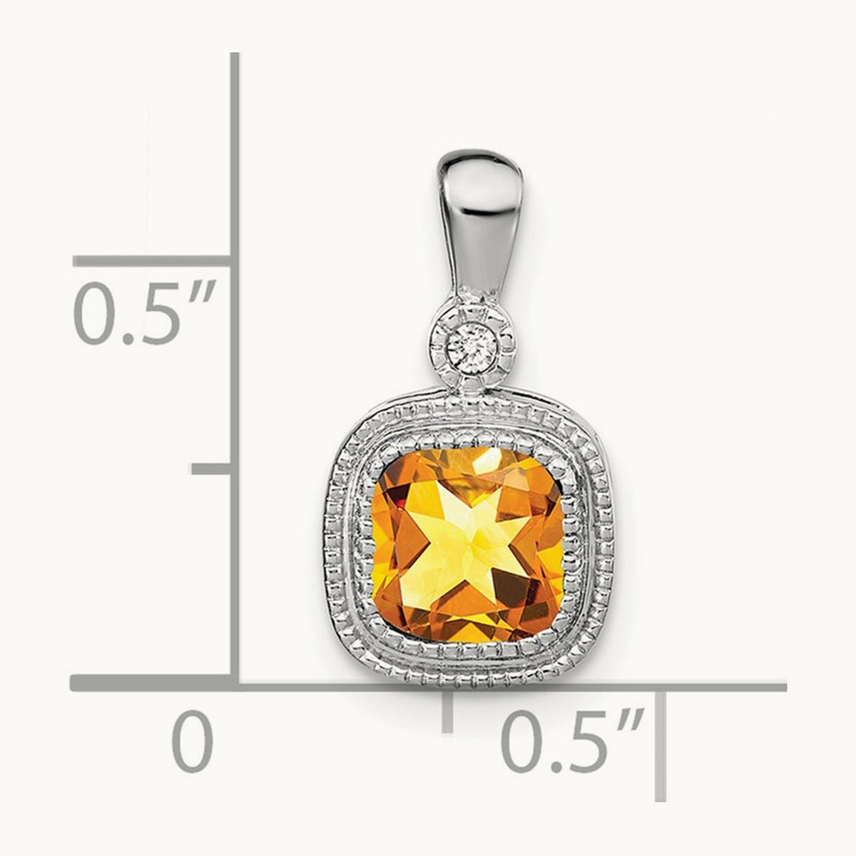 Cushion Citrine and Diamond Pendant — photo set
