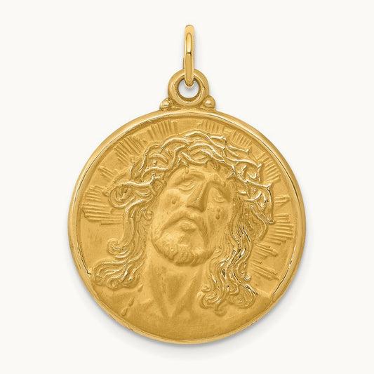Jesus Medal Pendant, 14K
