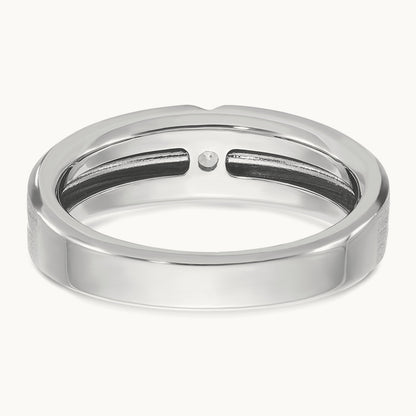 IBGoodman Men's Polished/Satin Diamond Complete Ring, 14K White Gold