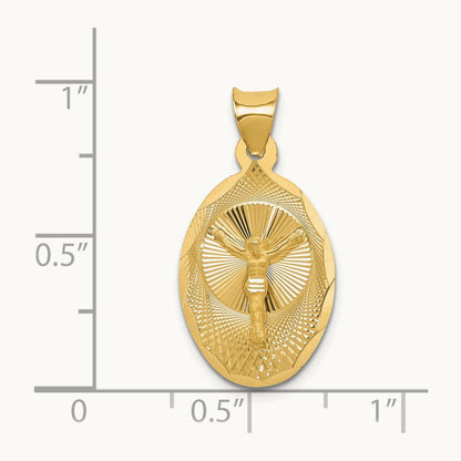 Polished Diamond-cut Corpus Oval Pendant — 25.5mm