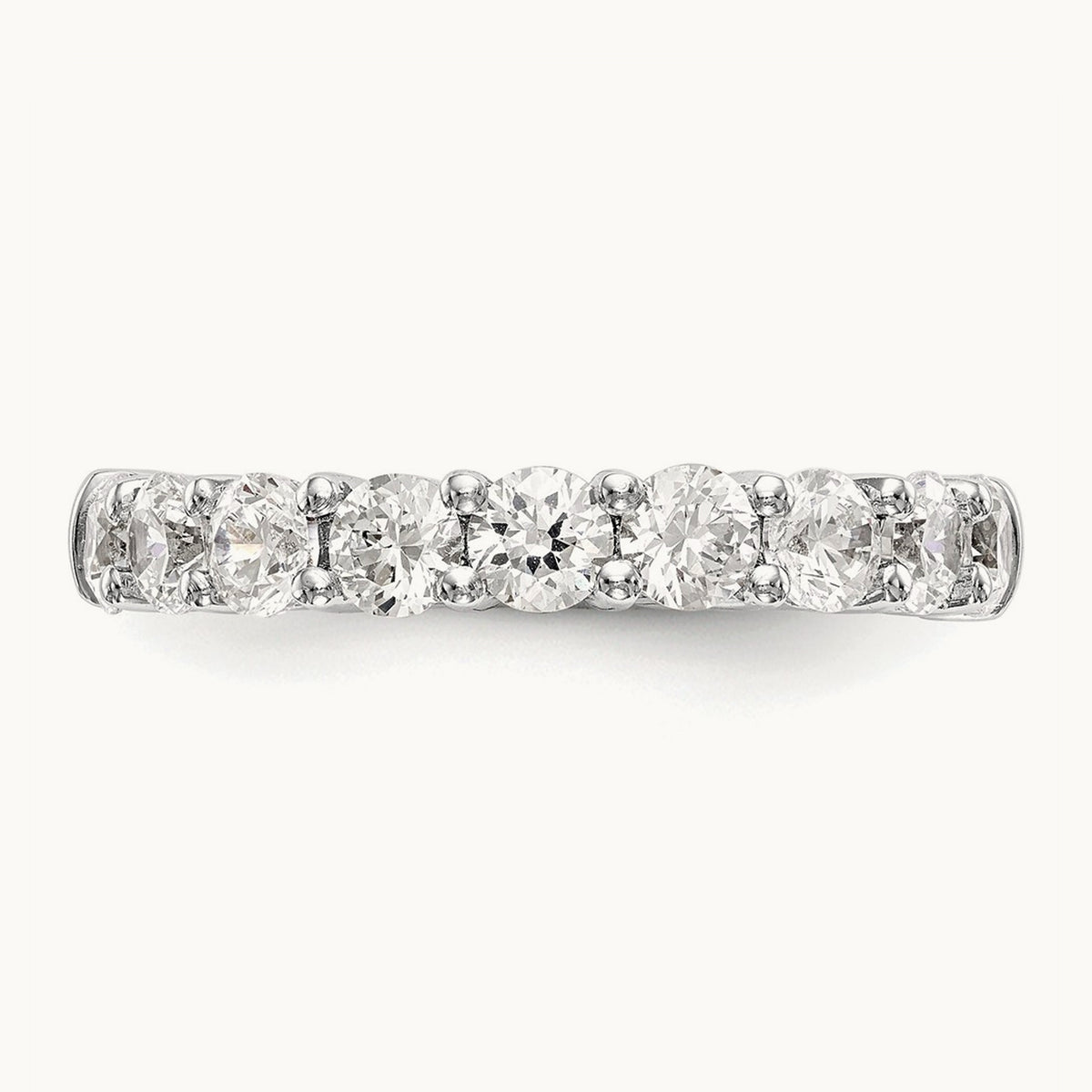 9-Stone Diamond Band, 14K White Gold