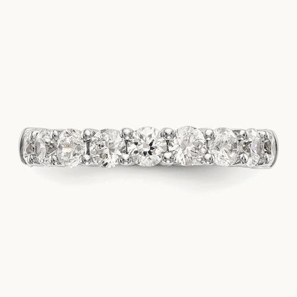 9-Stone Diamond Band, 14K White Gold