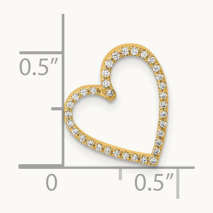 Diamond Vintage Heart Chain Slide — 14K Yellow Gold