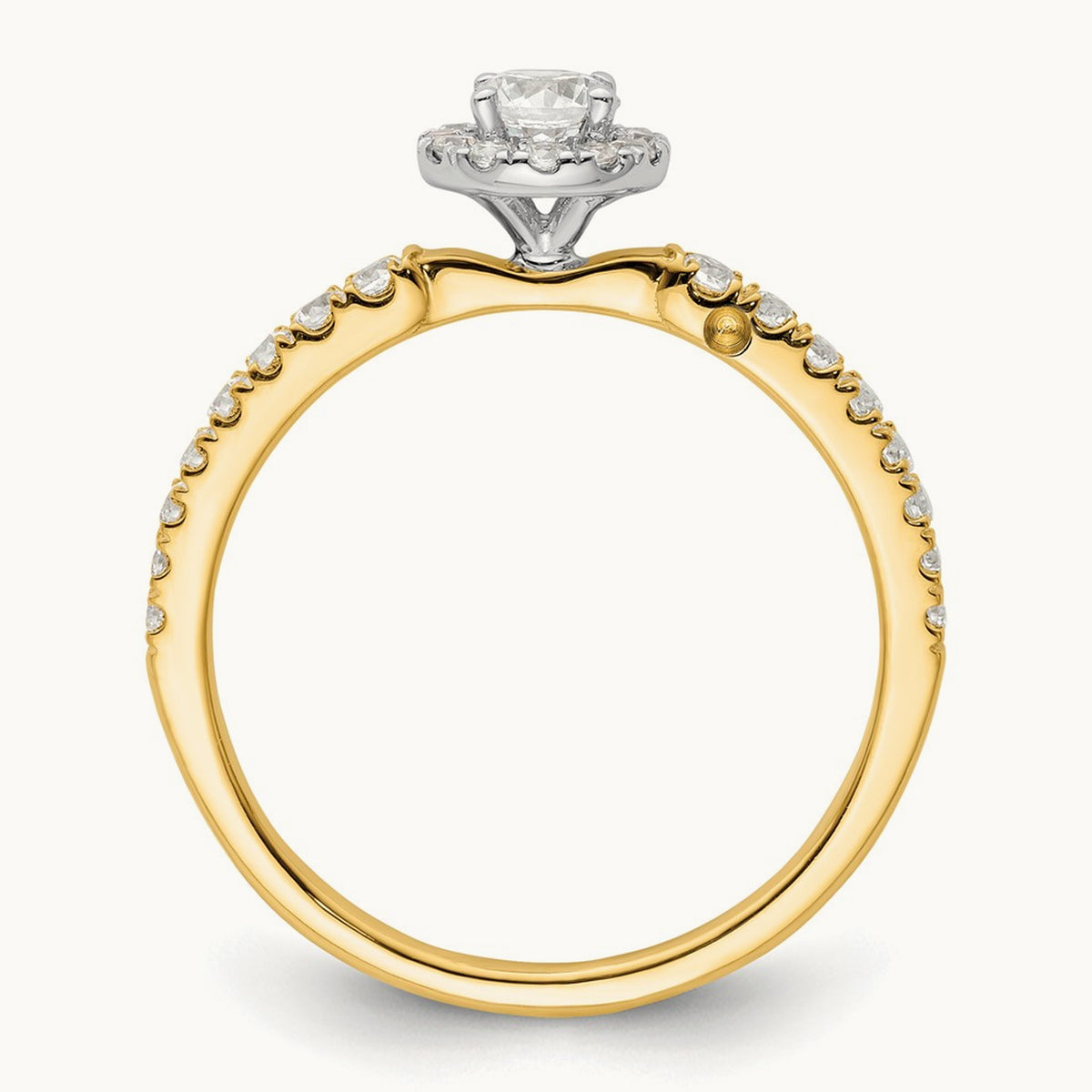 Petite Halo Engagement Ring, 0.50 ct tw Lab-Grown Diamond
