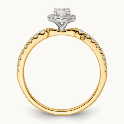 Petite Halo Engagement Ring, 0.50 ct tw Lab-Grown Diamond