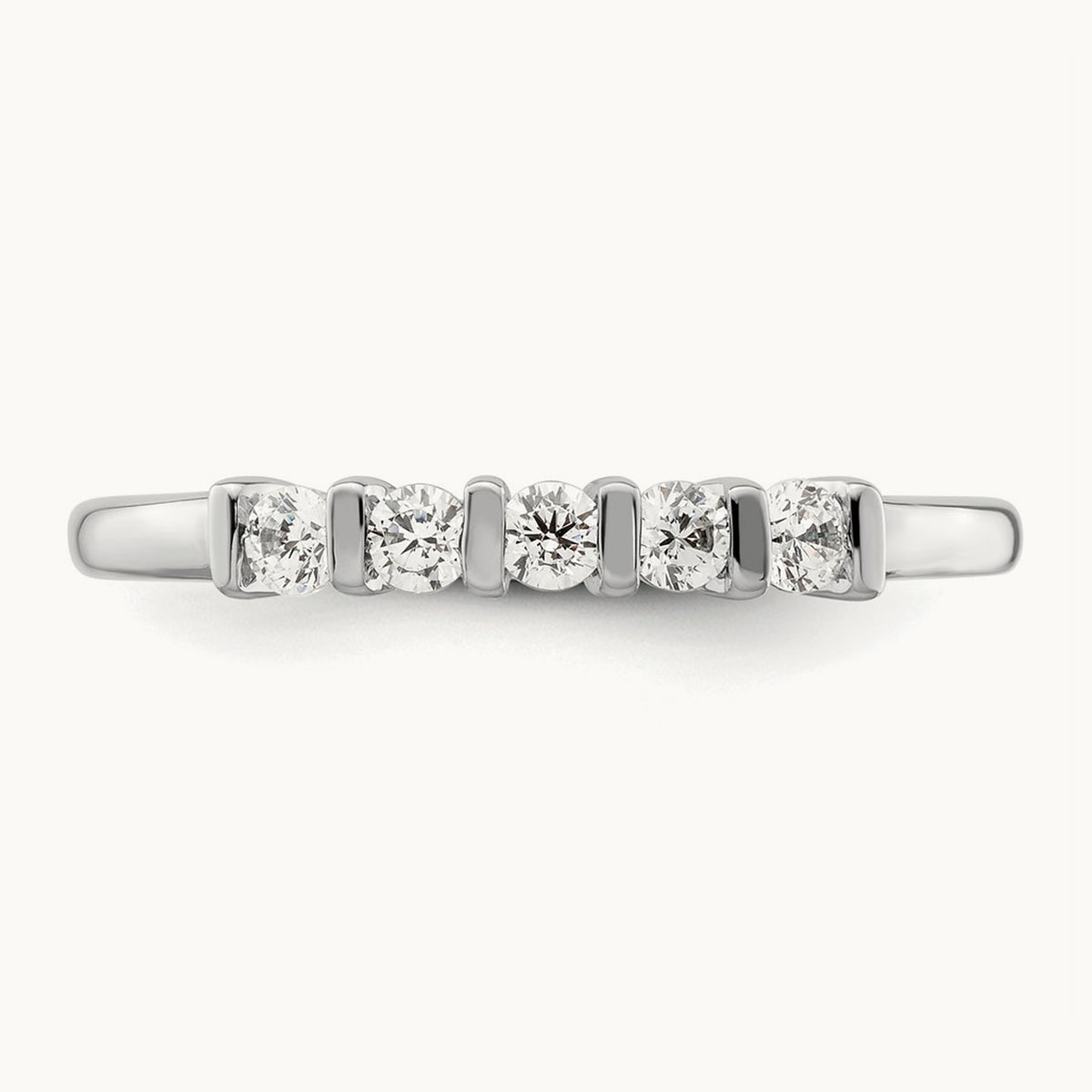 5-Stone Diamond Band, 14K White Gold