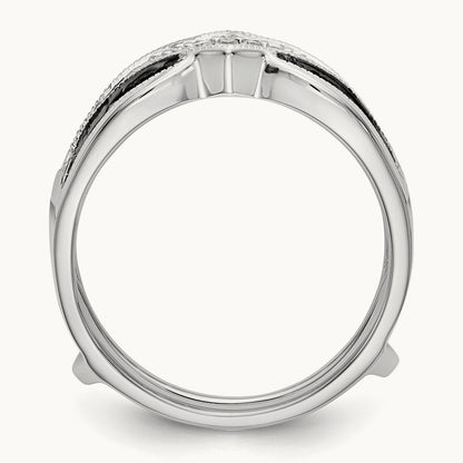 Black and White Diamond Guard, 14K White Gold