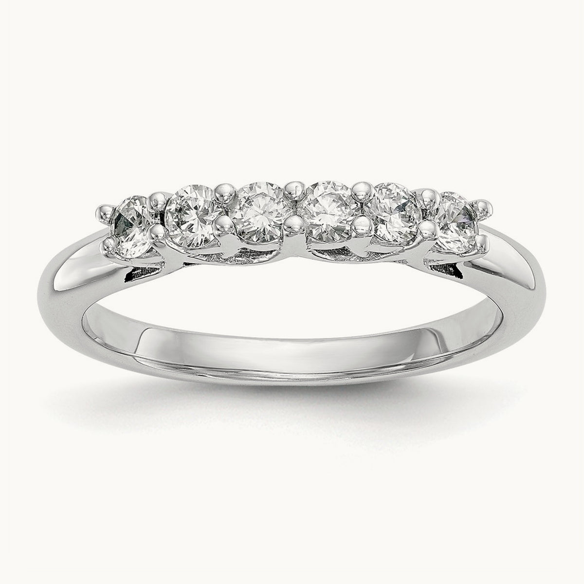 6-Stone Diamond Band, 14K White Gold