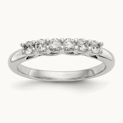 6-Stone Diamond Band, 14K White Gold