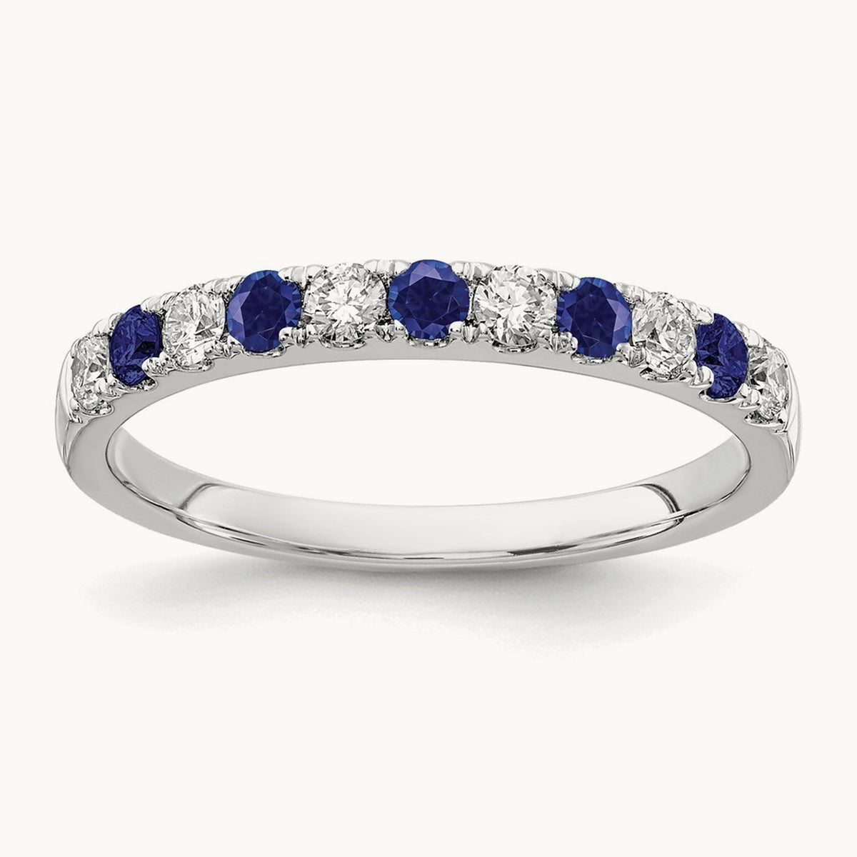 Created Sapphire Band, 0.50 ct tw Lab-Grown Diamond