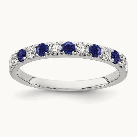 Created Sapphire Band, 0.50 ct tw Lab-Grown Diamond
