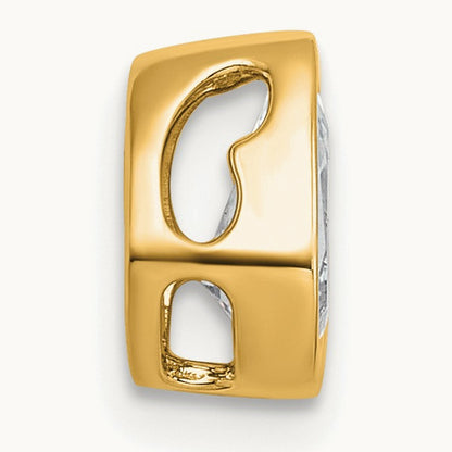 Pear Bezel Chain Slide, 0.25-3.00 ct tw Lab-Grown Diamond — 3/4 ct, VS (Best), 14K Yellow Gold