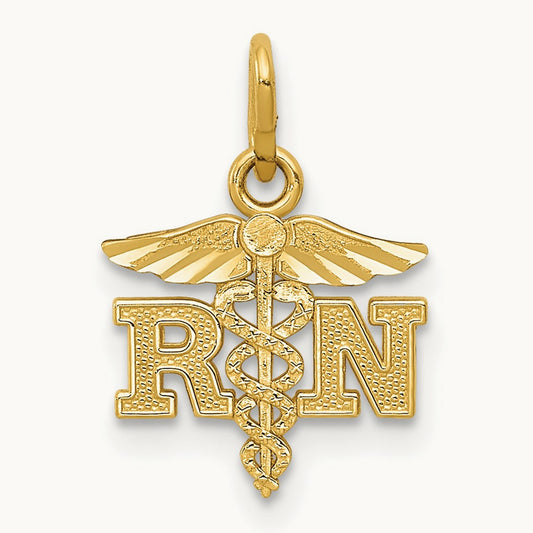 Diamond-cut Polished RN Nurse Pendant — photo set