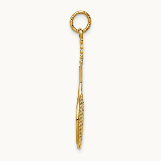 Tennis Racquet Charm — 14K Yellow Gold