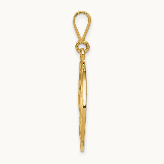 Praying Hands and Serenity Prayer Pendant — 14K Yellow Gold