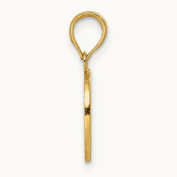 Script Letter O Initial Pendant, 14K Yellow Gold