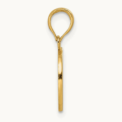 Script Letter O Initial Pendant, 14K Yellow Gold