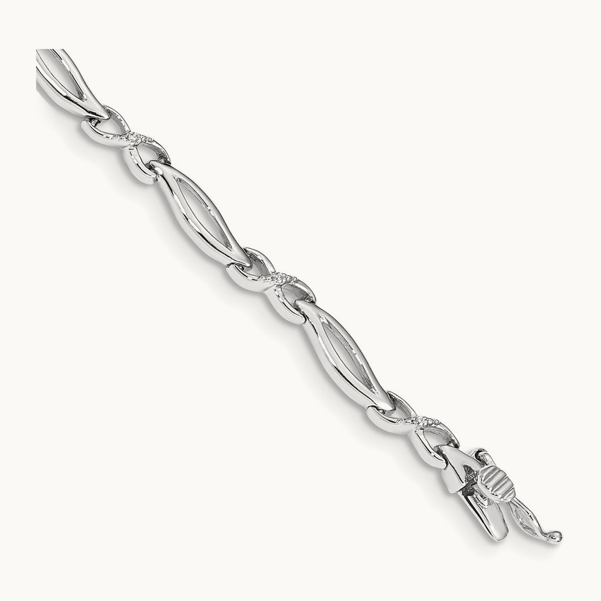 Diamond 7 in Infinity Link Bracelet, 14K White Gold