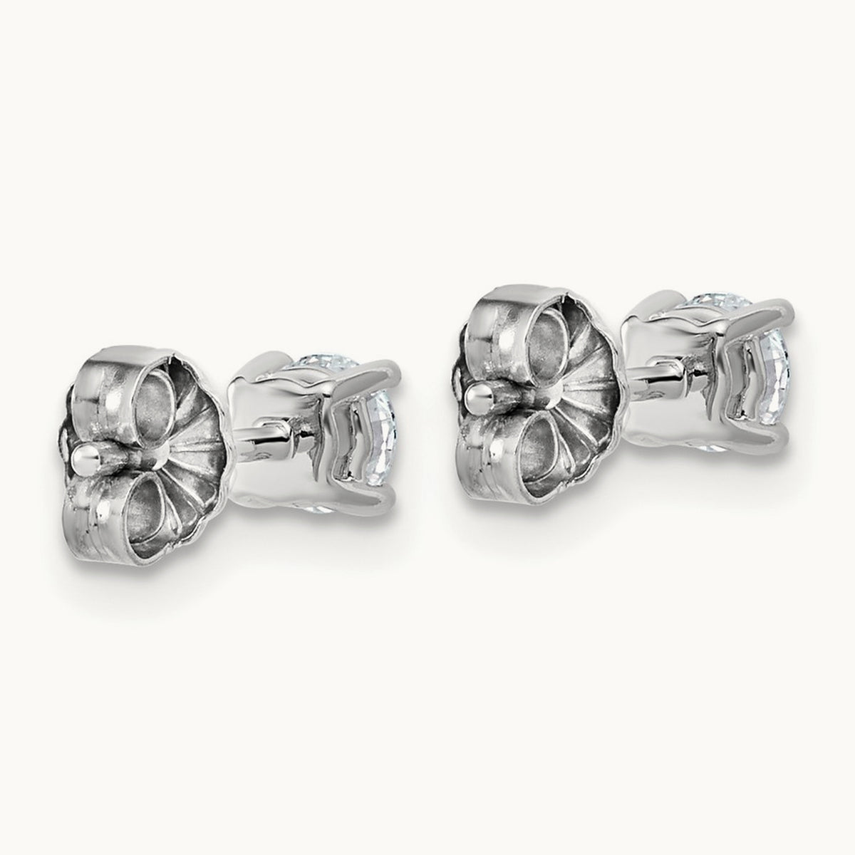 Round Lightweight Earrings, 0.25-6.00 ct tw Lab-Grown Diamond — 1/2 ct, 10K White Gold