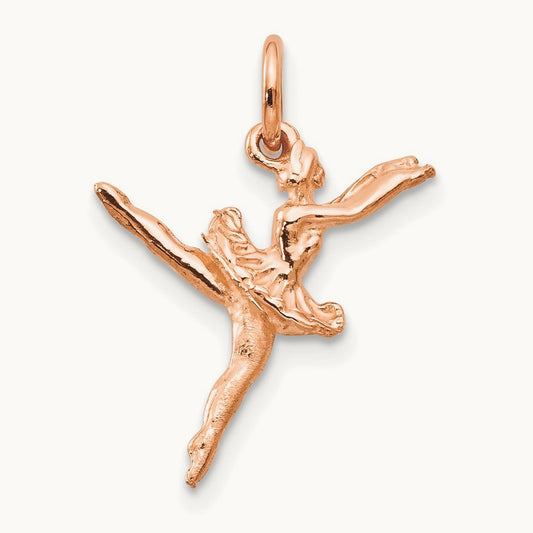 Polished 3-D Ballerina Charm, 14K Rose Gold
