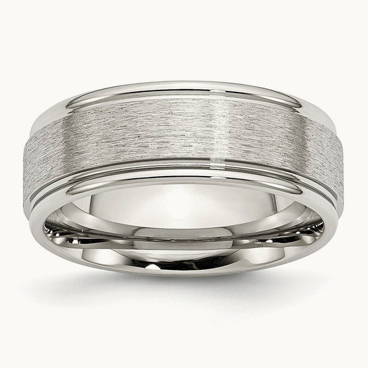 Brushed and Polished Grooved Edge Band — 8mm