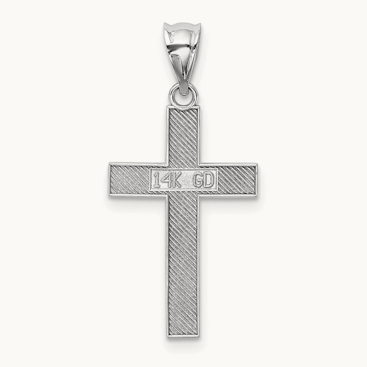 Cross Pendant, 14K White Gold