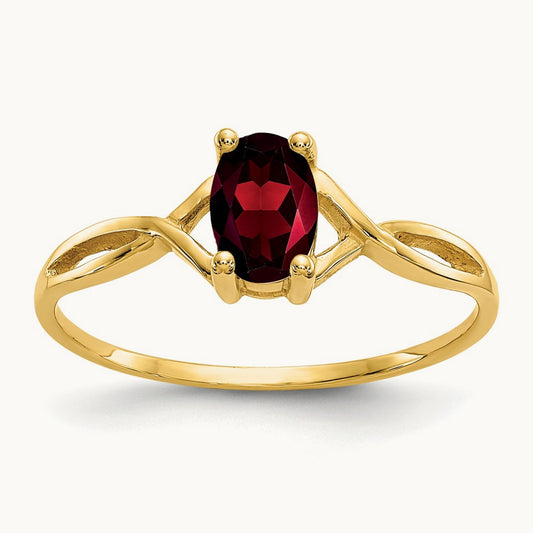 Garnet Birthstone Ring, 14K