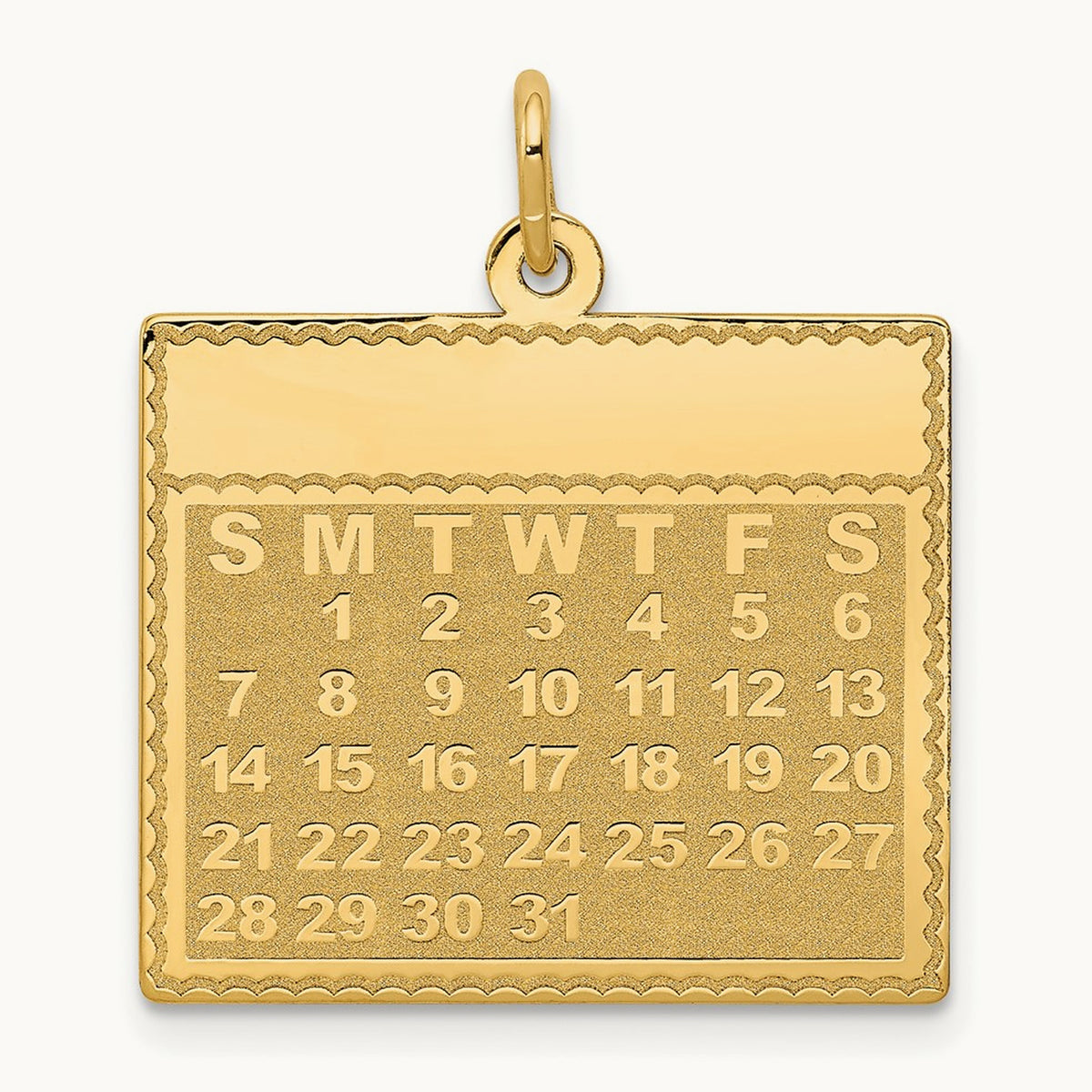 Monday the First Day Calendar Pendant, 14K