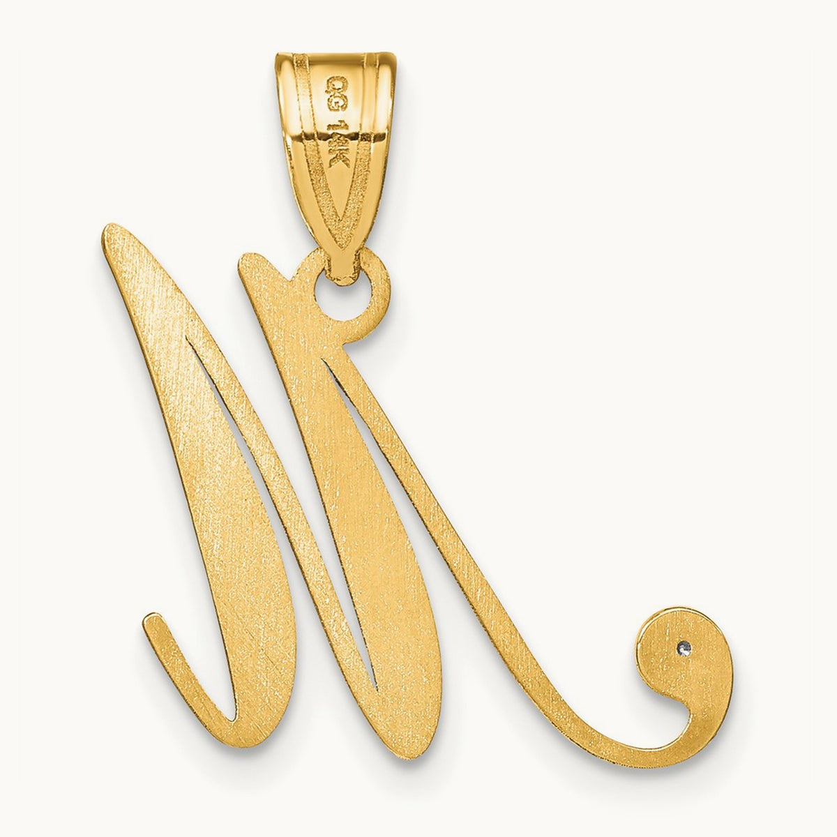 Script Initial Pendant with Diamond — M