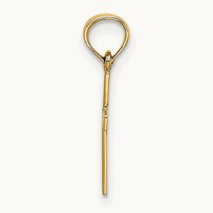 Polished Mini Cross w/ Heart Charm, 14K