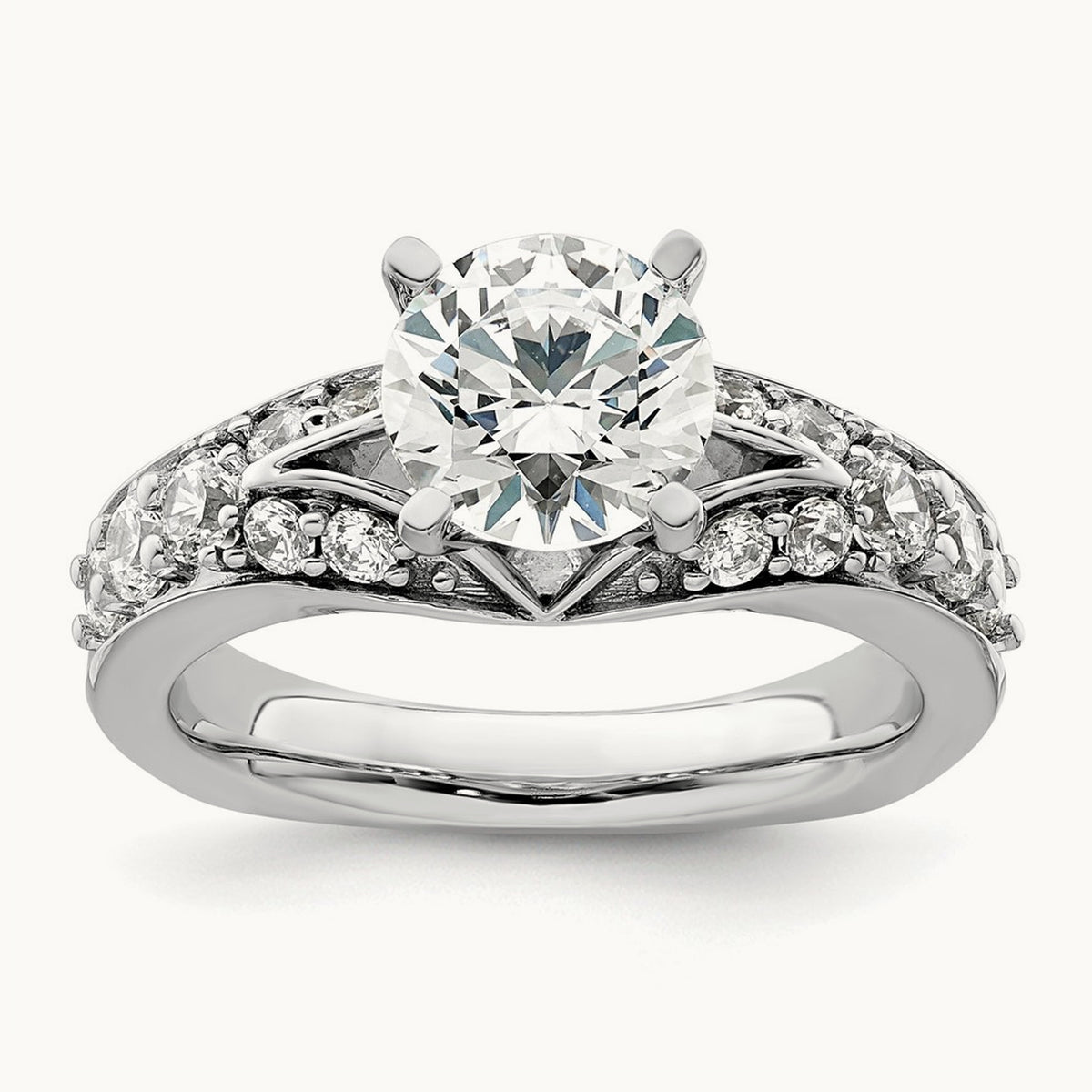 Round Semi-Mount Engagement Ring, 0.50 ct tw Lab-Grown Diamond