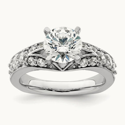 Round Semi-Mount Engagement Ring, 0.50 ct tw Lab-Grown Diamond