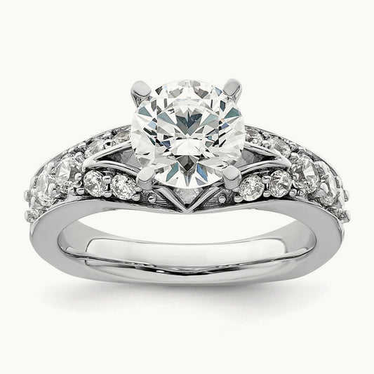 Round Semi-Mount Engagement Ring, 0.50 ct tw Lab-Grown Diamond