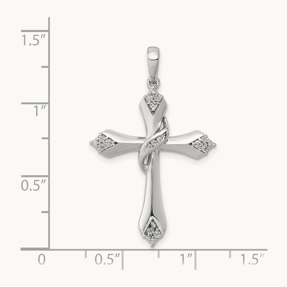 1/6ct. Diamond Cross Pendant — photo set