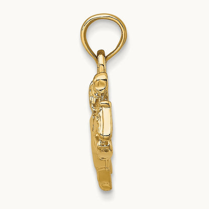 Jockey on Jumping Horse Charm, 14K
