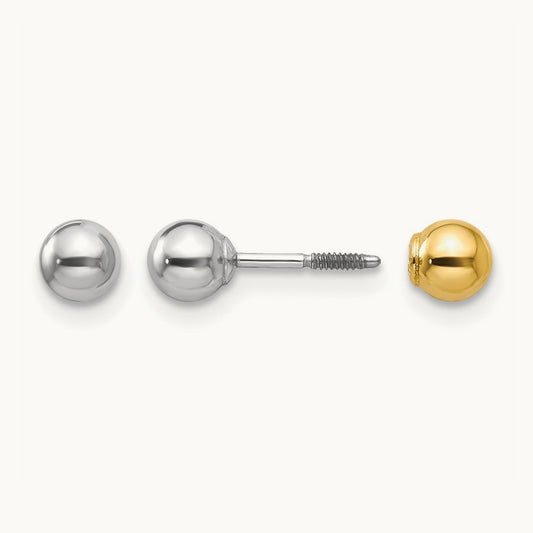Reversible Ball Earrings — 4mm