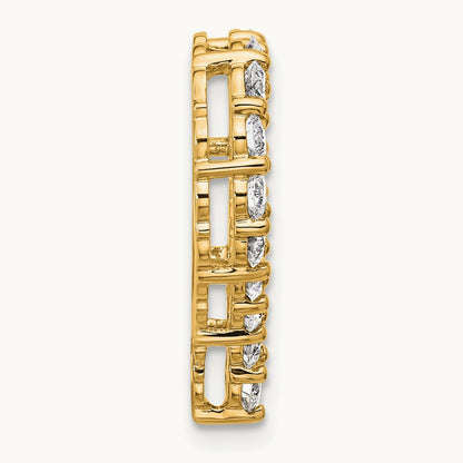 Heart Chain Slide, 1.50 ct tw Lab-Grown Diamond — 14K Yellow Gold