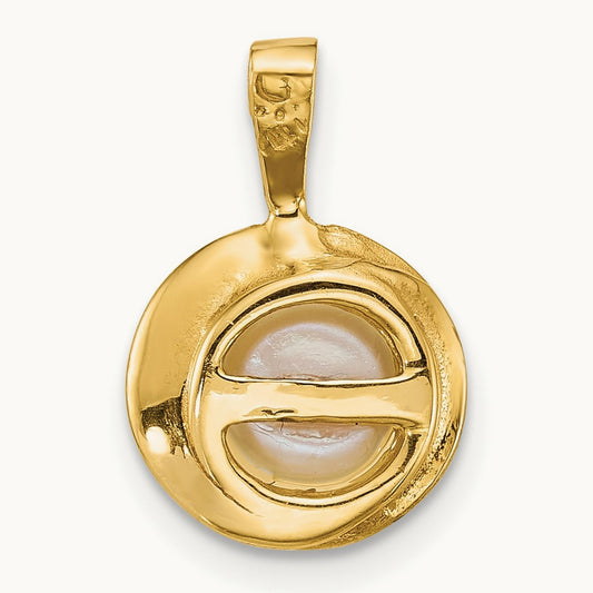Polished 6- Button Freshwater Cultured Pearl Pendant, 7mm, 14K