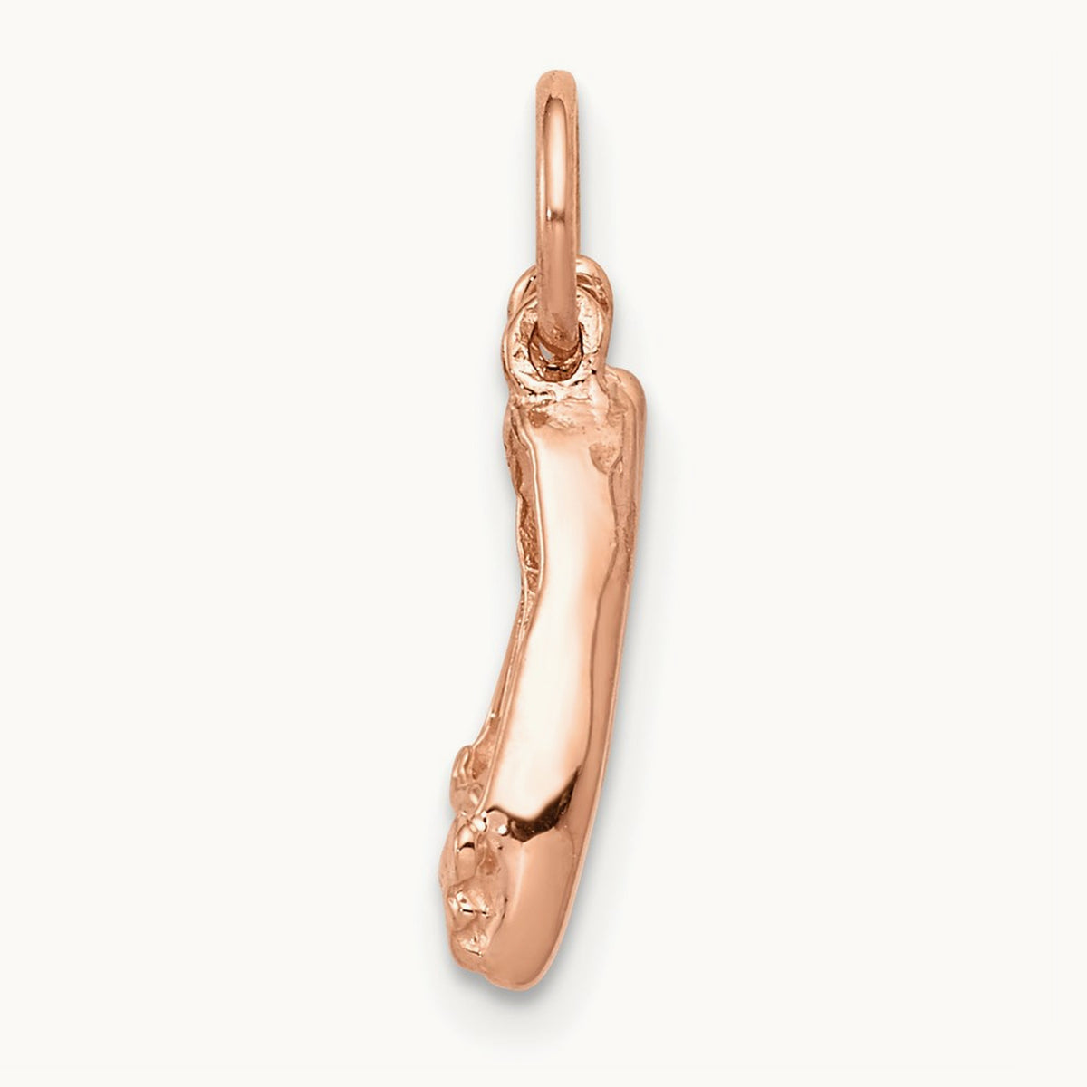 Polished 3-D Moveable Ballet Slippers Charm, 14K Rose Gold