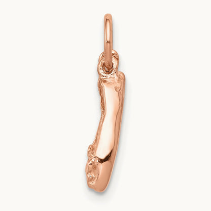 Polished 3-D Moveable Ballet Slippers Charm, 14K Rose Gold