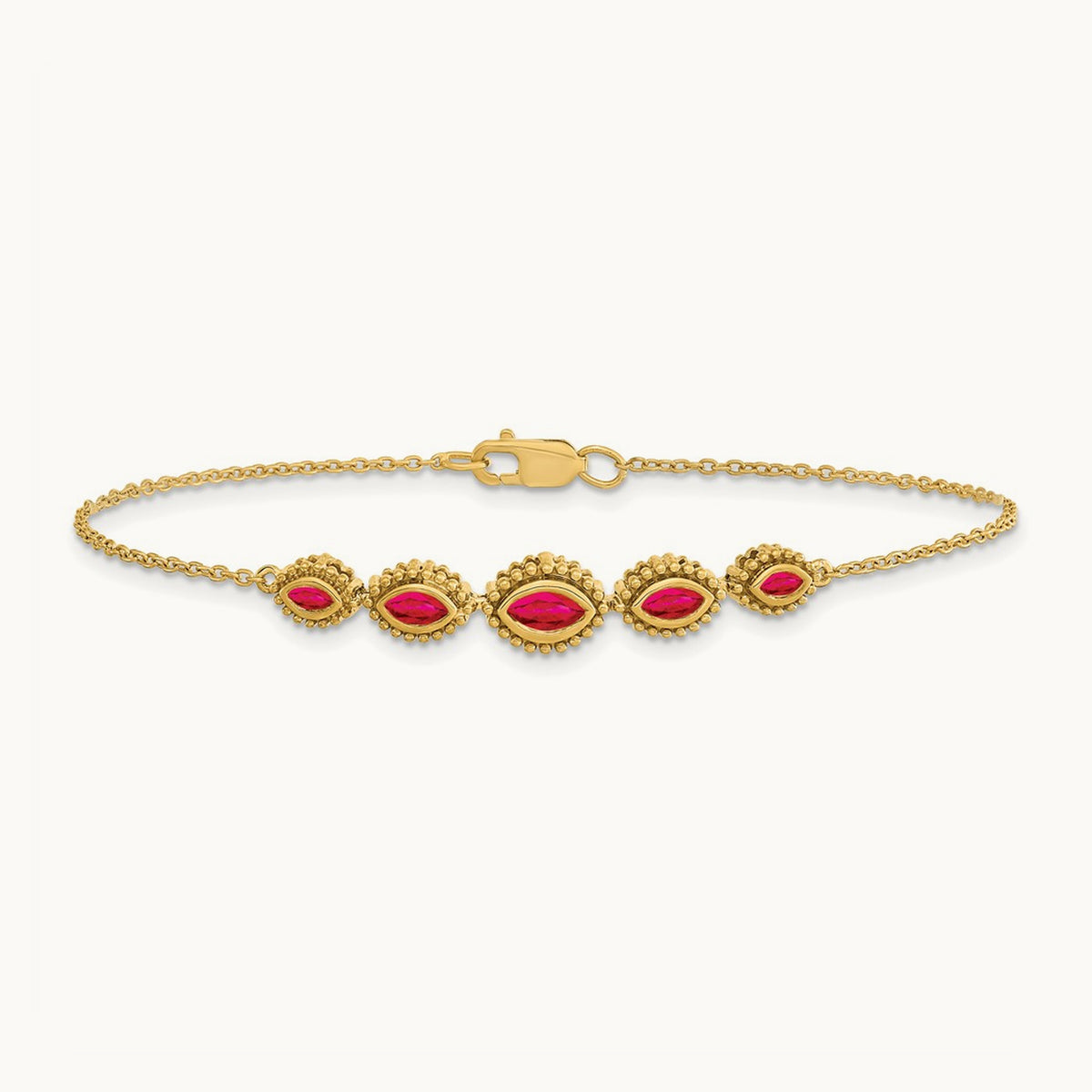 Marquise Ruby Bracelet, 14K