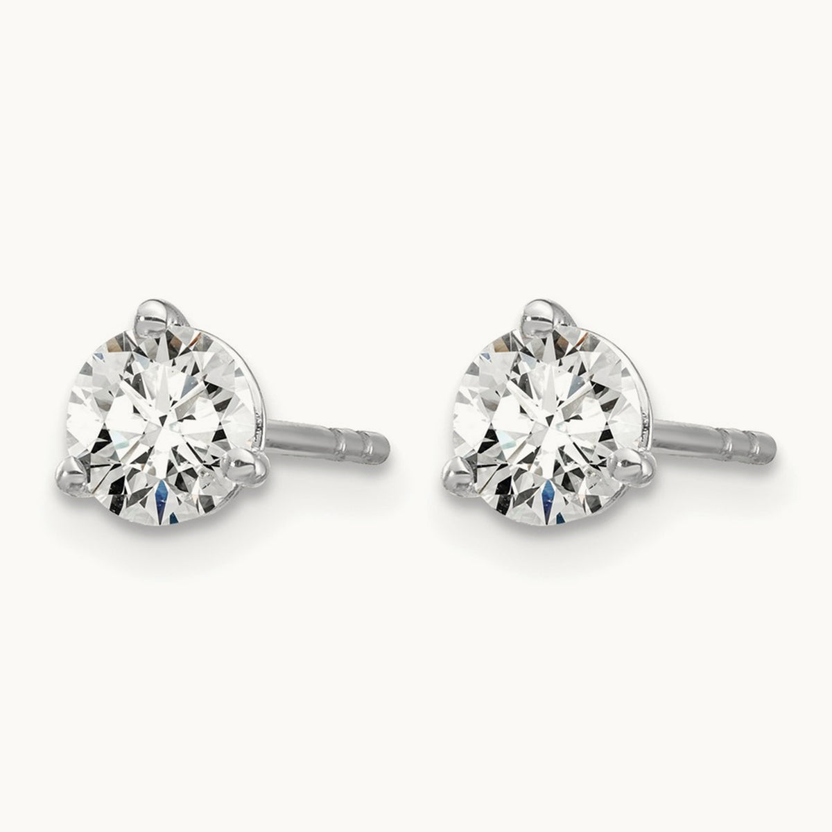 Round Stud Earrings, 0.10-6.00 ct tw Lab-Grown Diamond — 5/8 ct, 14K White Gold