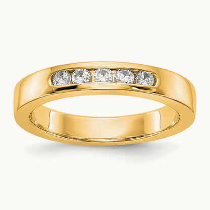 Setting: 5- Stone Closed Channel Band Mounting, 2.0mm — 14K Yellow Gold