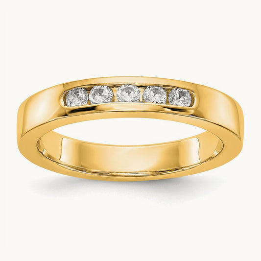 Setting: 5- Stone Closed Channel Band Mounting, 2.0mm — 14K Yellow Gold
