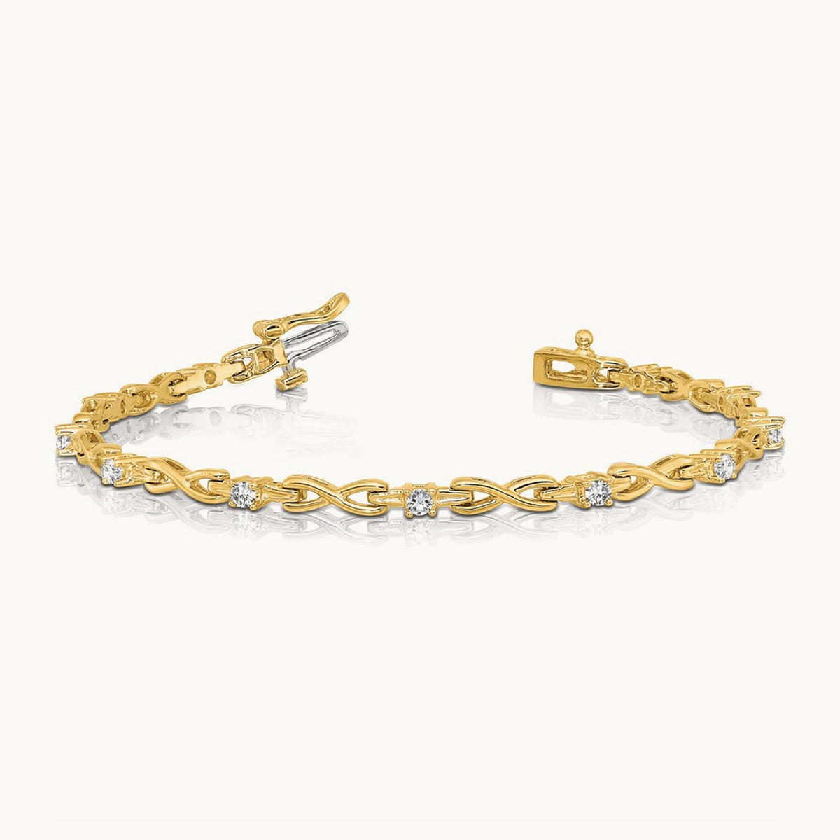 Fancy Link Tennis Bracelet, 0.50 ct tw Lab-Grown Diamond