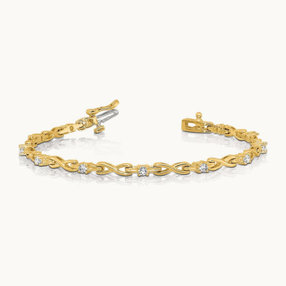 Fancy Link Tennis Bracelet, 0.50 ct tw Lab-Grown Diamond
