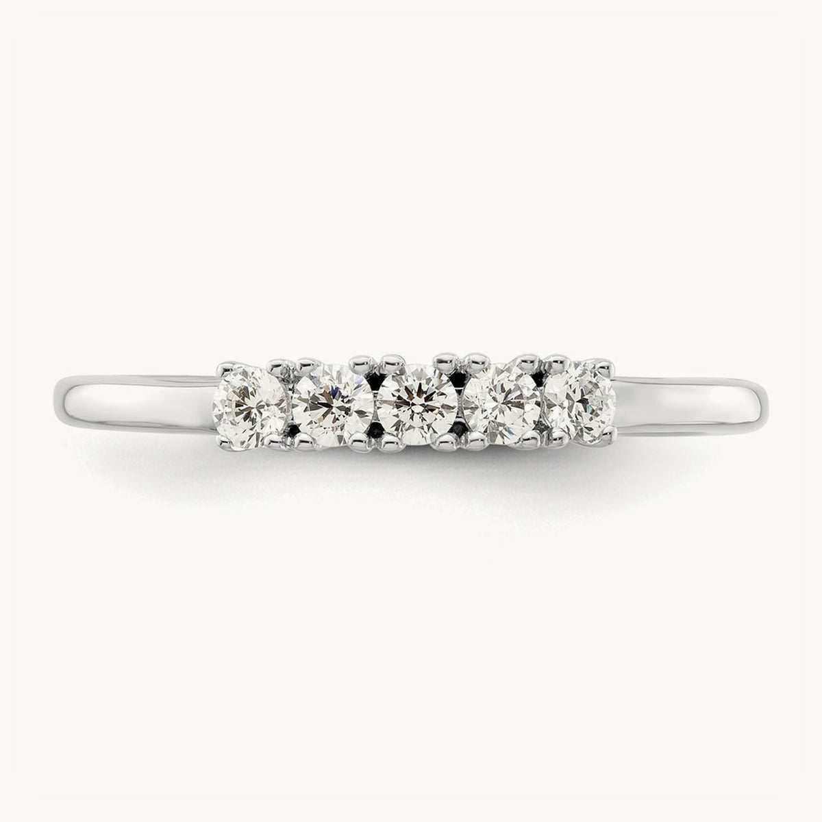 5-Stone Diamond Band, 14K White Gold