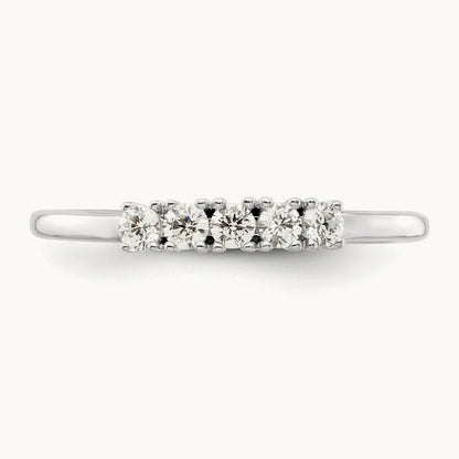 5-Stone Diamond Band, 14K White Gold