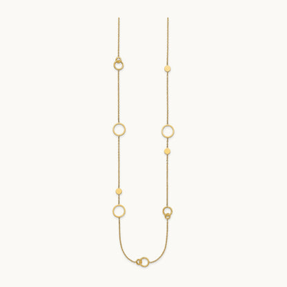 Polished Circle Pattern Necklace, 14K