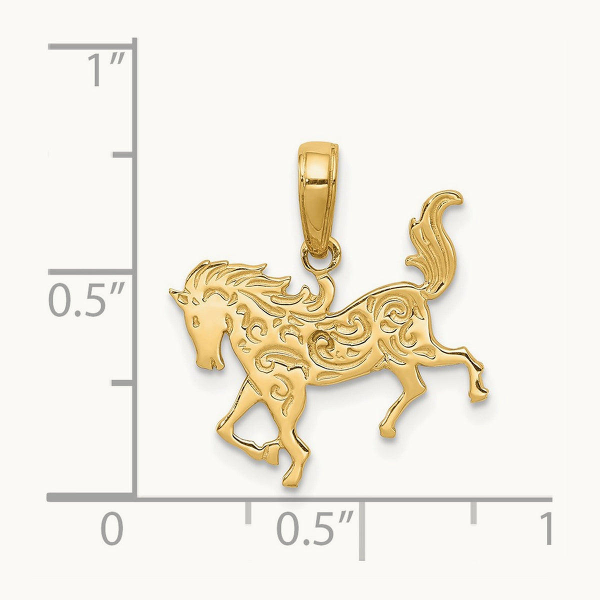 Horse Pendant, 14K